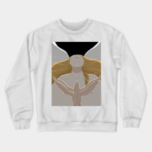 Free Bird Woman Outline Free Hand Drawing Crewneck Sweatshirt